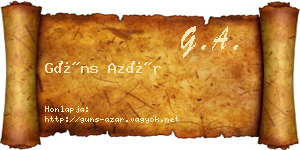 Güns Azár névjegykártya